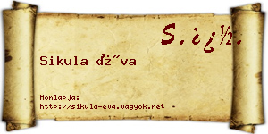 Sikula Éva névjegykártya
